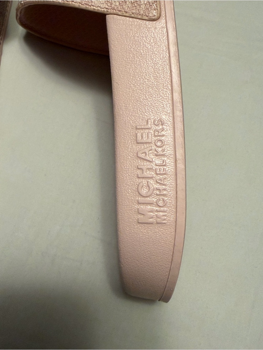 Michael Kors Blush Pink Logo Slide Sandals - Picture 2 of 4